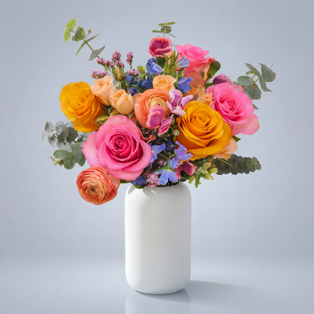 Public Goods Household Stoneware Vase & Flower Set