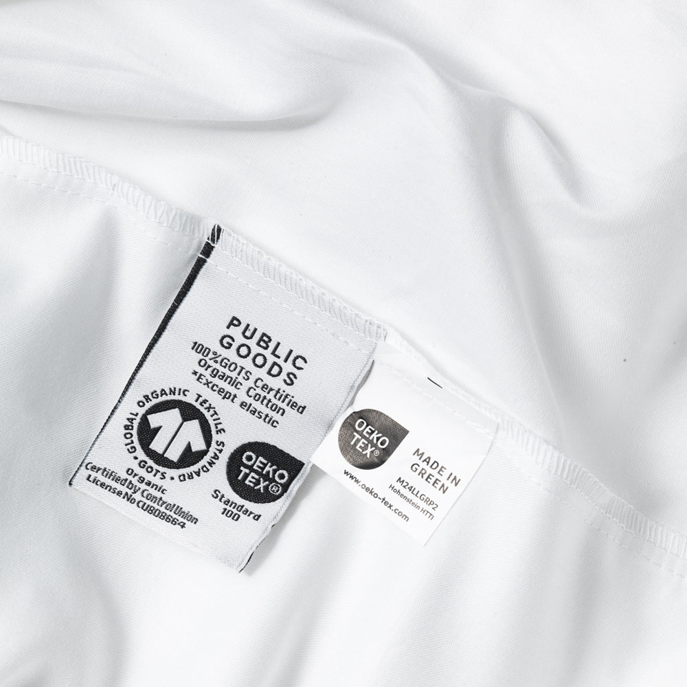 Public Goods Household Organic Cotton White Duvet Cover & Fitted Sheet Set