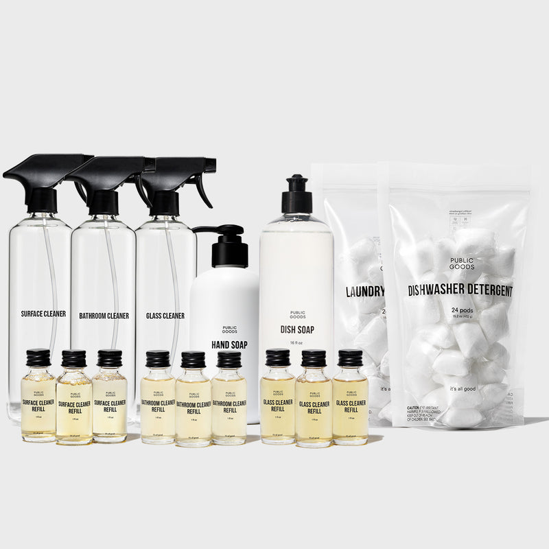 Public Goods Household Cleaning Essentials Set (Glass)
