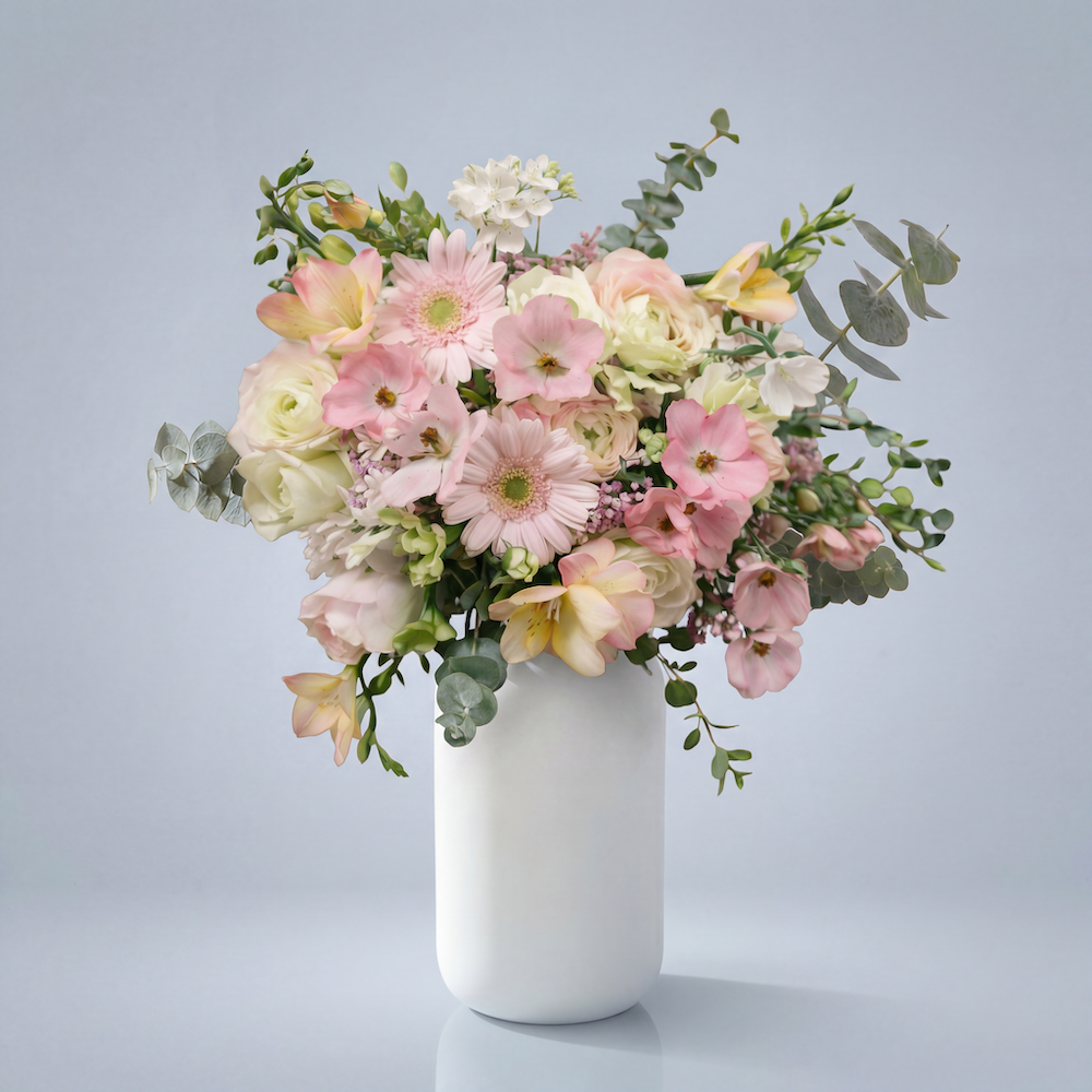 Public Goods Household Stoneware Vase & Flower Set