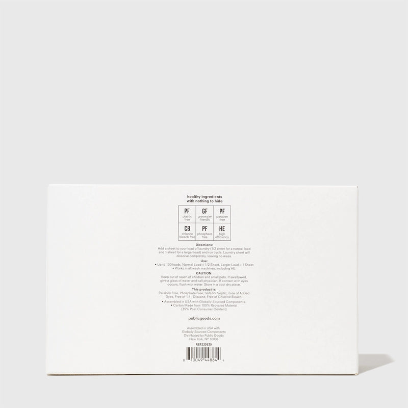 Public Goods Household Laundry Detergent Sheets
