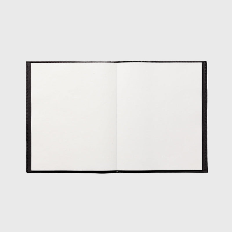 Public Goods Stationery Black Unlined Banana Leather Notebook (8.5" x 11")