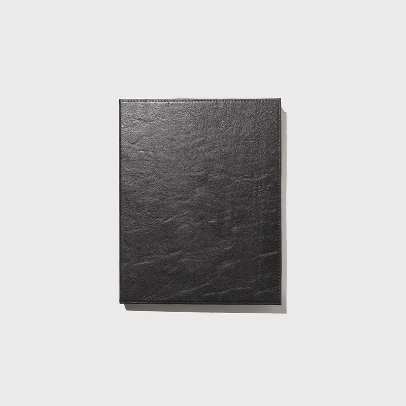 Public Goods Stationery Black Unlined Banana Leather Notebook (8.5" x 11")