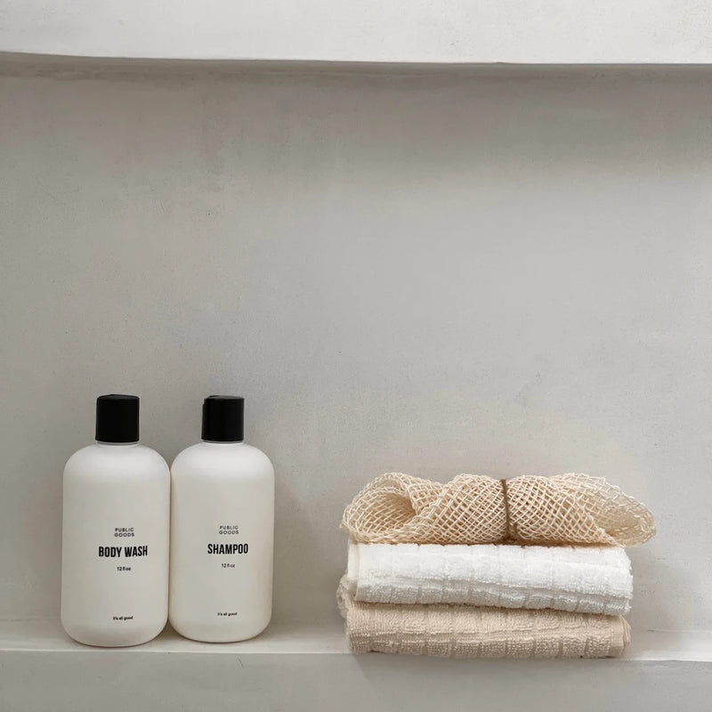 Public Goods Personal Care Shampoo and Body Wash and Ayate Washcloth