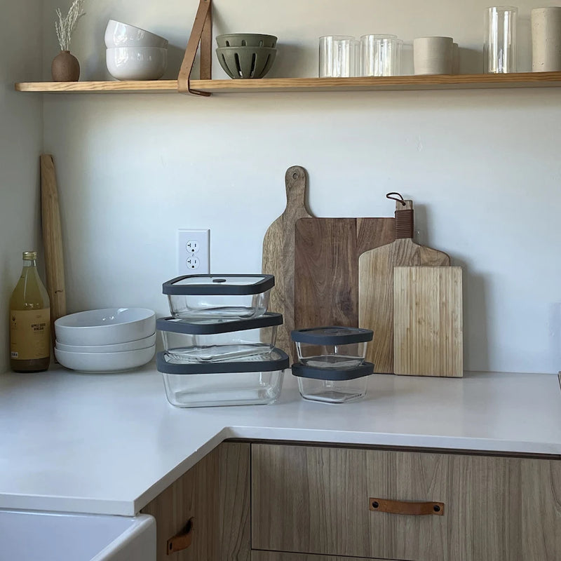 Public Goods Household Square Glass Food Storage Containers (Set of 4)